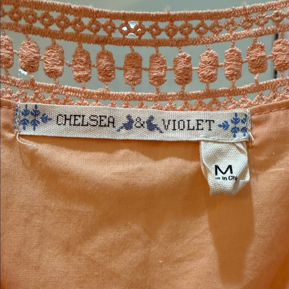 Chelsea & Violet Peach Boho Festival Maxi Dress Medium Sleeveless Summer Wedding - Picture 4 of 14